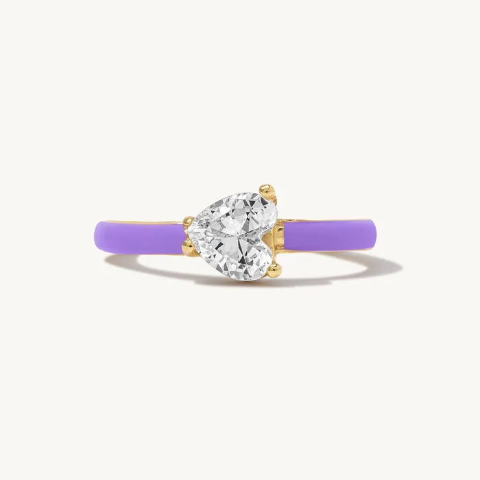 Maddalena Enamel Heart Ring Ideaure Jewelry Rings