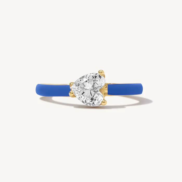 Maddalena Enamel Heart Ring Ideaure Jewelry Rings