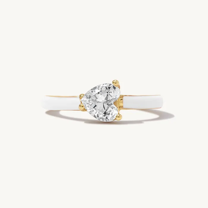 Maddalena Enamel Heart Ring Ideaure Jewelry Rings