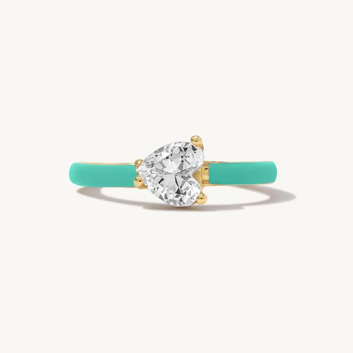 Maddalena Enamel Heart Ring Ideaure Jewelry Rings
