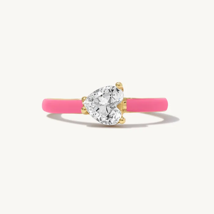 Maddalena Enamel Heart Ring Ideaure Jewelry Rings