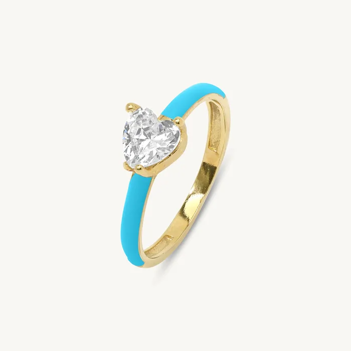 Maddalena Enamel Heart Ring Ideaure Jewelry Rings