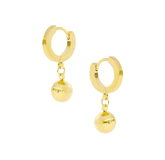 Mai Dsire ELLIE GOLD BALL DROP HUGGIE EARRINGS SAMPLE Earrings