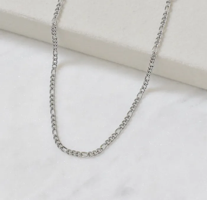 Mai Dsire Necklaces BOBBI SILVER FIGARO CHAIN NECKLACE