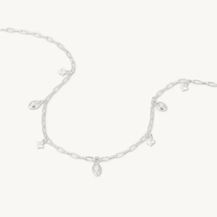 Marquise Zirconia Satellite Link Necklace Camile Stone Necklaces