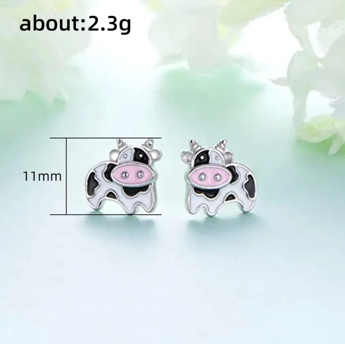 Minx London Earrings Cow Earrings Cow Ear Studs Womens Earrings Cow Print Jewelry Ear Studs Womens Animal Ear Studs Charm Earrings Cow Print