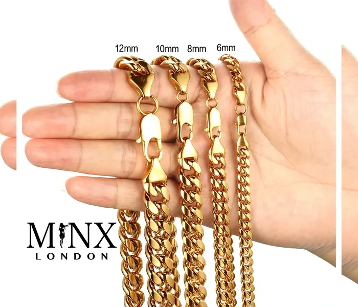 Minx London Gold Cuban Link Chain Gold Cuban Link Necklace Gold Cuban Link Bracelet Cuban Chain Gold Stainless Steel Chain Maimi Cuban Chain Necklaces Minx London Gold Cuban Link Chain Gold Cuban Link Necklace Gold Cuban Link Bracelet Cuban Chain Gold Stainless Steel Chain Maimi Cuban Chain Necklaces