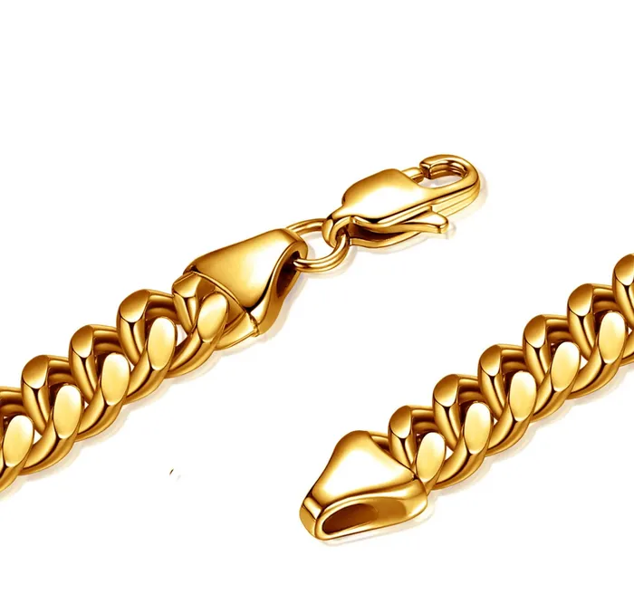 Minx London Gold Cuban Link Chain Gold Cuban Link Necklace Gold Cuban Link Bracelet Cuban Chain Gold Stainless Steel Chain Maimi Cuban Chain Necklaces