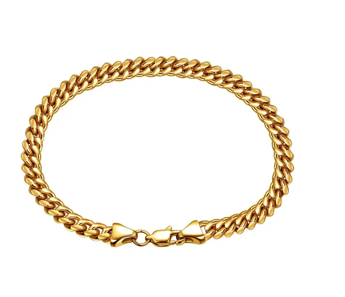 Minx London Gold Cuban Link Chain Gold Cuban Link Necklace Gold Cuban Link Bracelet Cuban Chain Gold Stainless Steel Chain Maimi Cuban Chain Necklaces