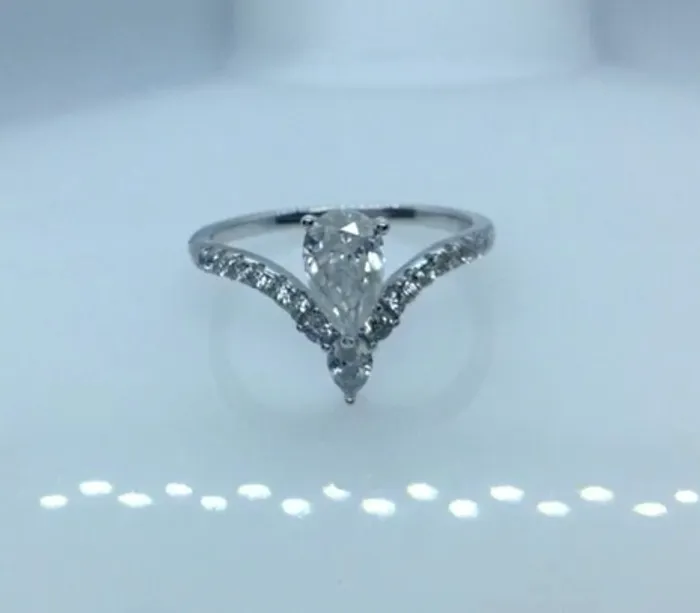 Minx London Rings 1 carat Womens Engagement Ring Teardrop Engagement Ring Moissanite Ring Moissanite Engagement Rings Wishbone Ring Teardrop Ring