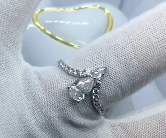 Minx London Rings 1 carat Womens Engagement Ring Teardrop Engagement Ring Moissanite Ring Moissanite Engagement Rings Wishbone Ring Teardrop Ring