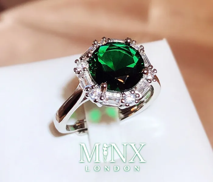 Minx London Rings Green Gemstone Ring Green Diamond Ring Green Diamond Engagement Ring Emerald Green Ring Green Ring Green Diamond Ring with halo Minx London Rings Green Gemstone Ring Green Diamond Ring Green Diamond Engagement Ring Emerald Green Ring Green Ring Green Diamond Ring with halo