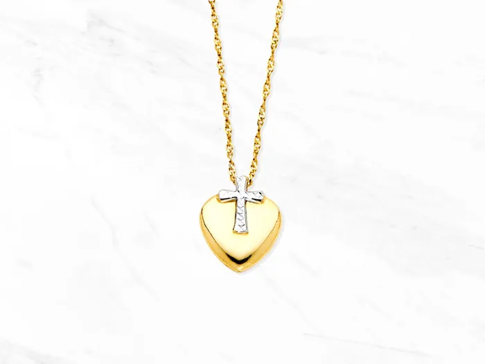 My Jewelry Plaza Necklaces 14K Gold Cross Heart Necklace Real TwoTone 14K Gold Cross Pendant Necklace Heart Cross Charm Necklace Minimal Pendant Necklace My Jewelry Plaza Necklaces 14K Gold Cross Heart Necklace Real TwoTone 14K Gold Cross Pendant Necklace Heart Cross Charm Necklace Minimal Pendant Necklace