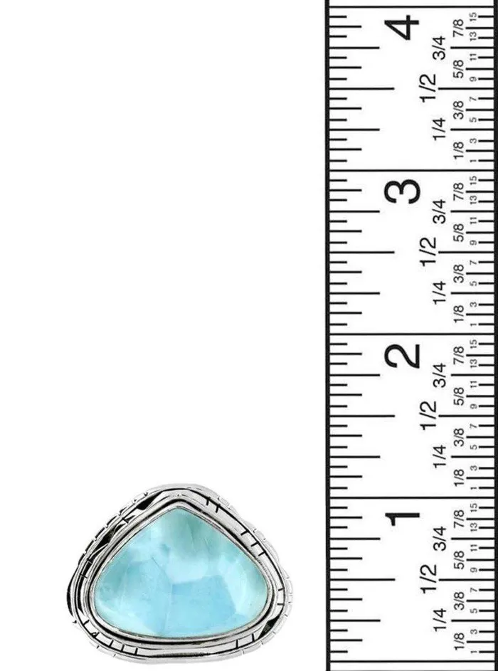 Natural Larimar 925 Sterling Silver Gemstone Ring YoTreasure Rings