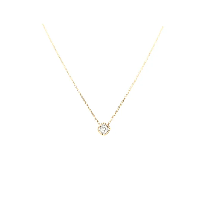 Necklaces 14k Yellow Gold Bezel Set Diamond Necklace I7284 First Class Co