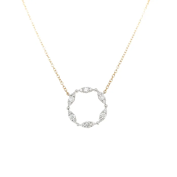 Necklaces Armand Jacoby 14k Yellow Gold Diamond Pod Negative Space Circle Necklace I7107 Necklaces Armand Jacoby 14k Yellow Gold Diamond Pod Negative Space Circle Necklace I7107