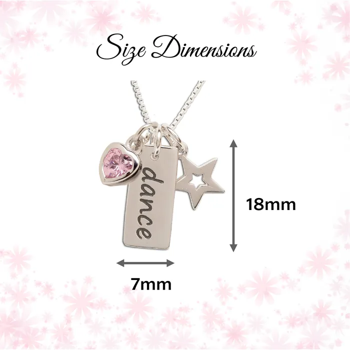 Necklaces Cherished Moments Sterling Silver Childrens Dance NecklacePink