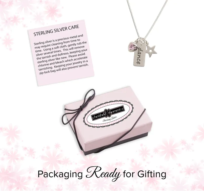 Necklaces Cherished Moments Sterling Silver Childrens Dance NecklacePink