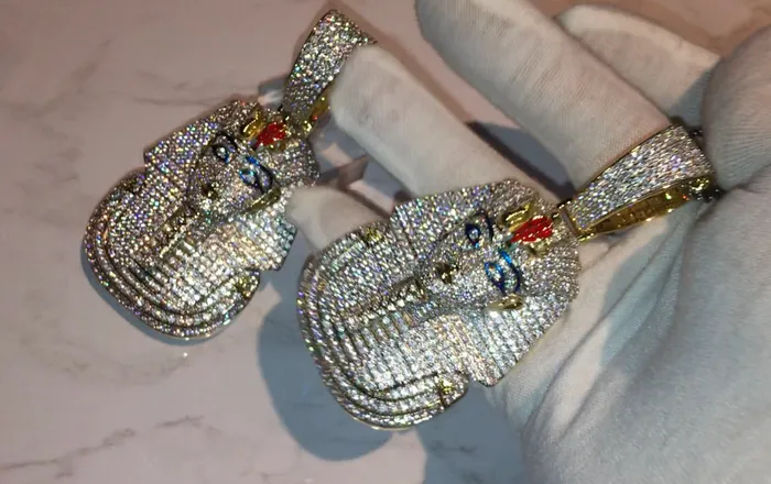 Necklaces Diamond Pharaoh Pendant Pharaoh Necklace Hip Hop Pendant Iced Out Pendant Ancient Egyptian Pendant Iced Necklace Sphinx Pendant Minx London
