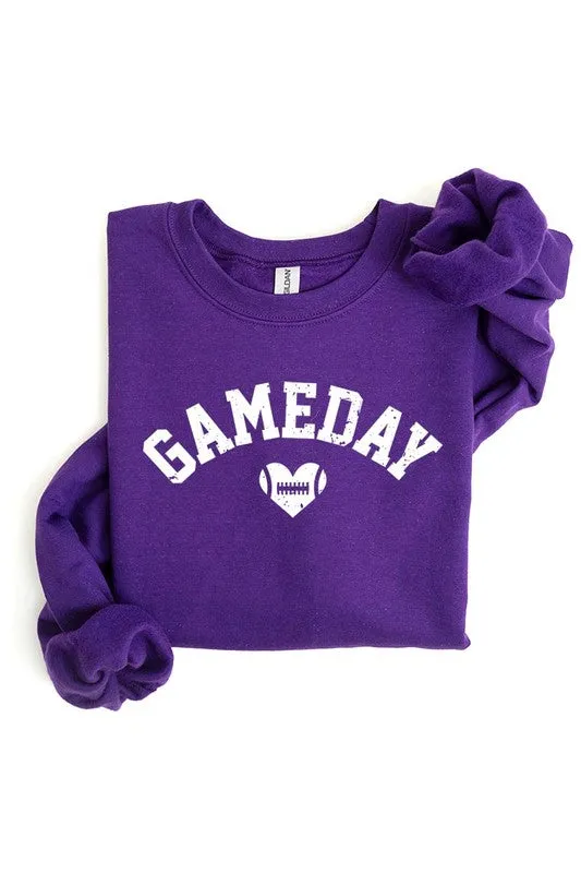 Necklaces Game Day Football Heart Graphic Sweatshirts Color Bear