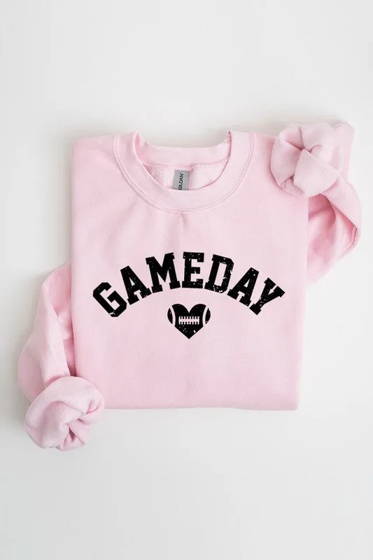 Necklaces Game Day Football Heart Graphic Sweatshirts Color Bear