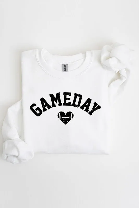 Necklaces Game Day Football Heart Graphic Sweatshirts Color Bear