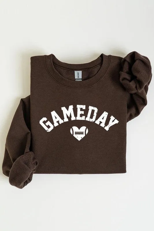 Necklaces Game Day Football Heart Graphic Sweatshirts Color Bear
