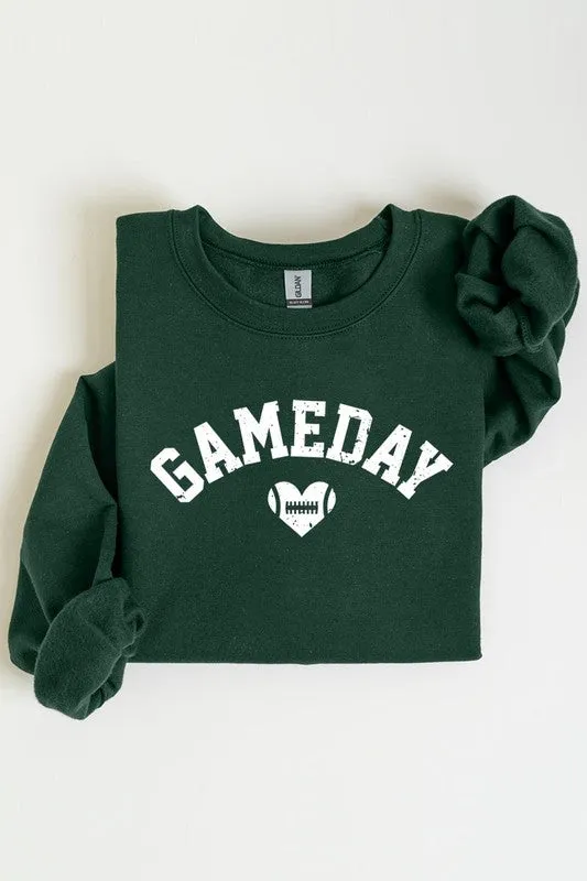 Necklaces Game Day Football Heart Graphic Sweatshirts Color Bear