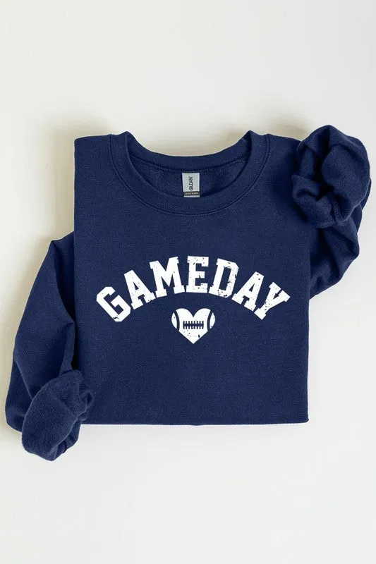 Necklaces Game Day Football Heart Graphic Sweatshirts Color Bear