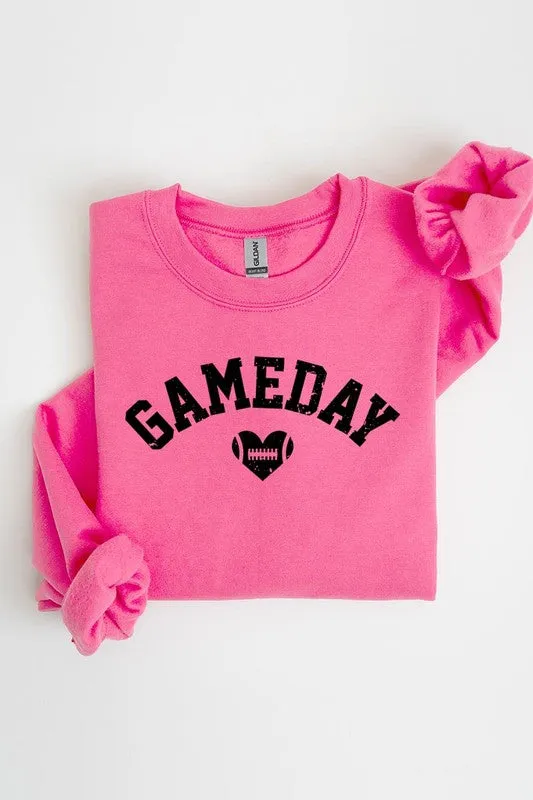 Necklaces Game Day Football Heart Graphic Sweatshirts Color Bear