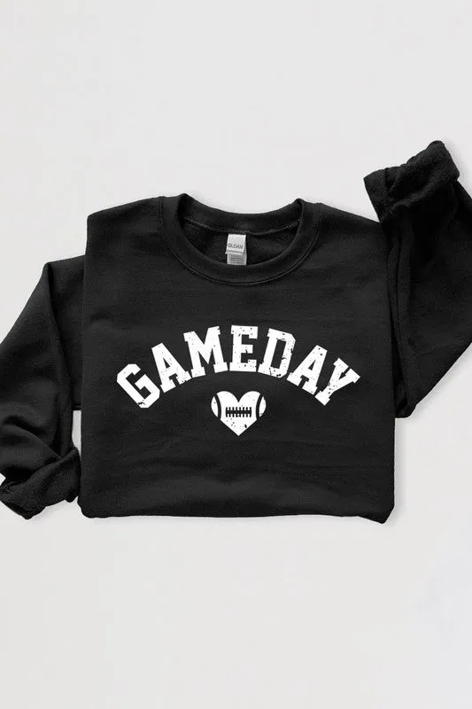 Necklaces Game Day Football Heart Graphic Sweatshirts Color Bear