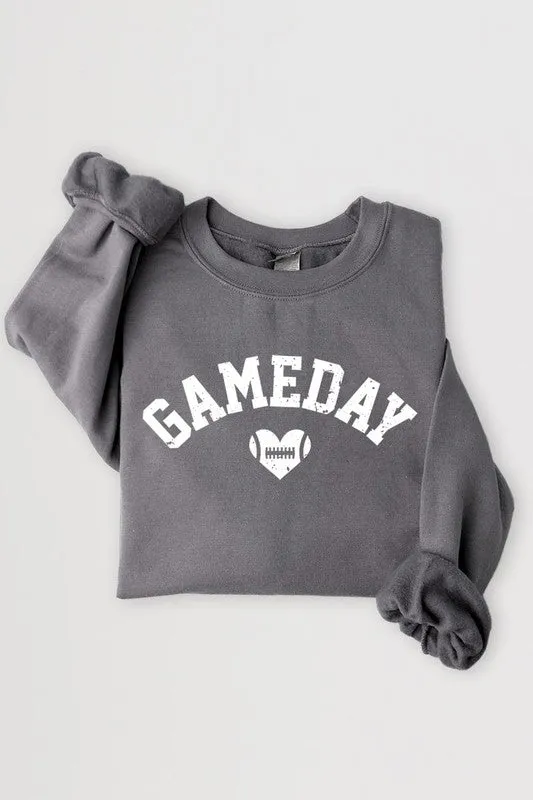 Necklaces Game Day Football Heart Graphic Sweatshirts Color Bear