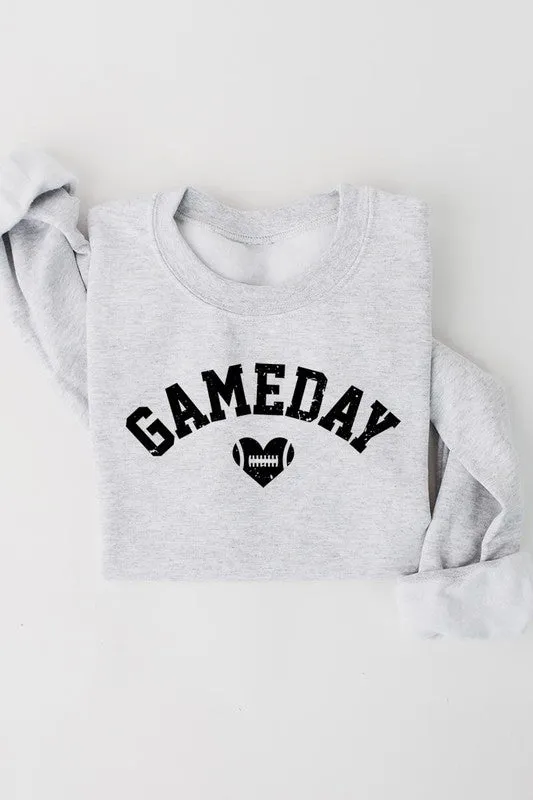 Necklaces Game Day Football Heart Graphic Sweatshirts Color Bear