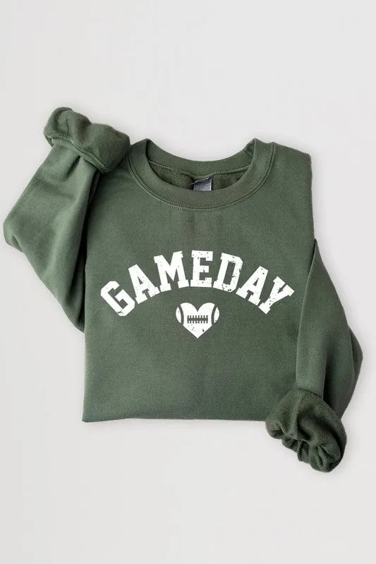Necklaces Game Day Football Heart Graphic Sweatshirts Color Bear