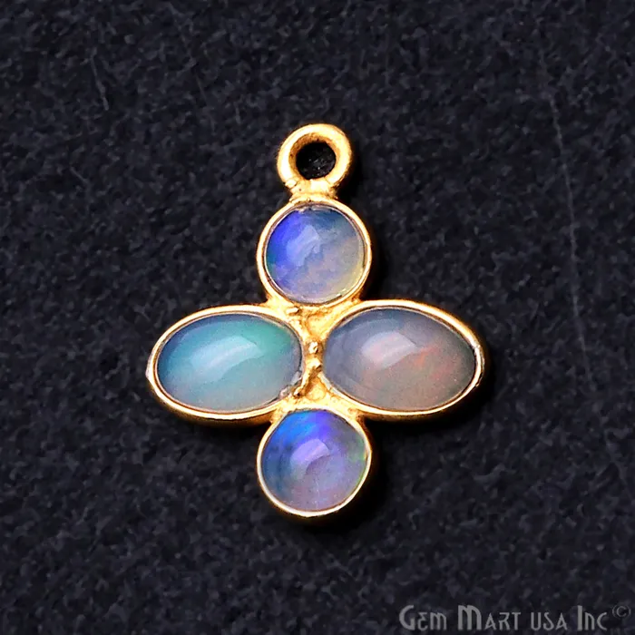 Necklaces GemmartUSA DIY Ethiopian Opal October Birthstone 16x13mm Chandelier Finding Component Pick Plating 13096