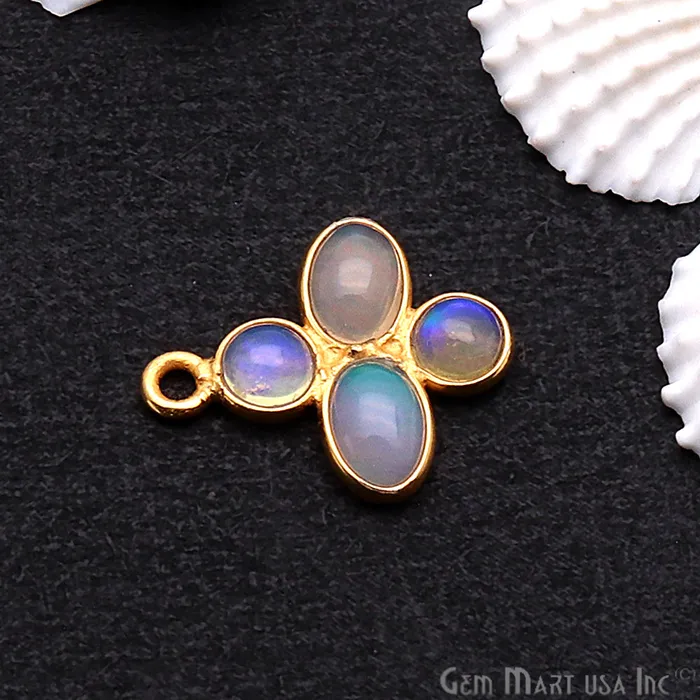 Necklaces GemmartUSA DIY Ethiopian Opal October Birthstone 16x13mm Chandelier Finding Component Pick Plating 13096