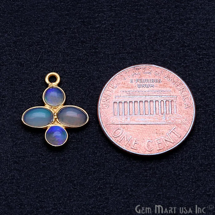 Necklaces GemmartUSA DIY Ethiopian Opal October Birthstone 16x13mm Chandelier Finding Component Pick Plating 13096