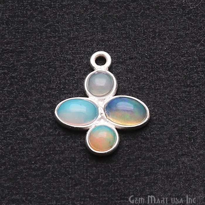 Necklaces GemmartUSA DIY Ethiopian Opal October Birthstone 16x13mm Chandelier Finding Component Pick Plating 13096