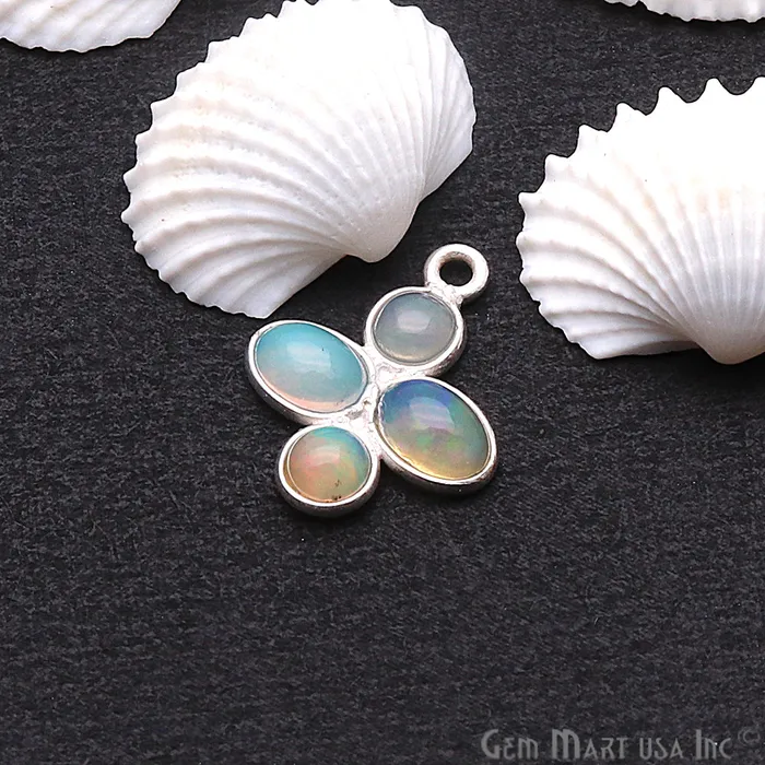 Necklaces GemmartUSA DIY Ethiopian Opal October Birthstone 16x13mm Chandelier Finding Component Pick Plating 13096