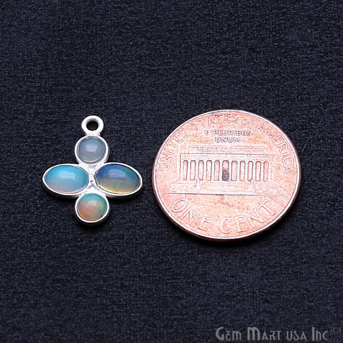 Necklaces GemmartUSA DIY Ethiopian Opal October Birthstone 16x13mm Chandelier Finding Component Pick Plating 13096