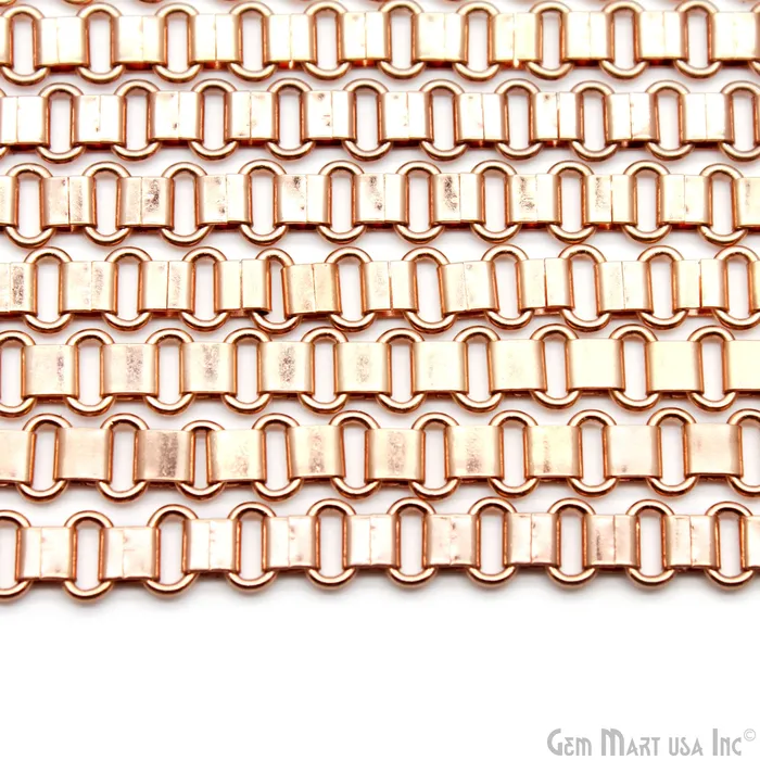 Necklaces GemMartUSA Egyptian Rose Oval 8x4mm Gold Plated Finding Link Chain Necklaces GemMartUSA Egyptian Rose Oval 8x4mm Gold Plated Finding Link Chain