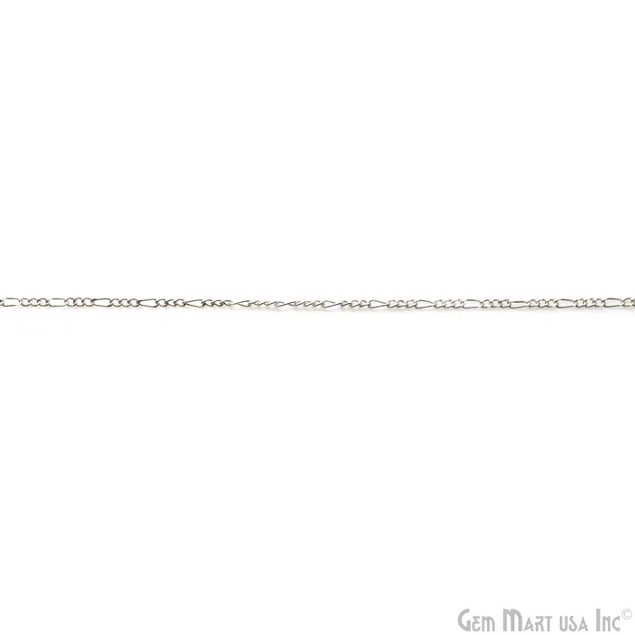 Necklaces GemMartUSA Figaro Chain For Jewelry Making 3x1mm Twisted Oval Silver Plated Chain Necklace