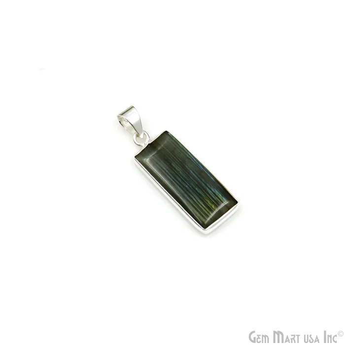 Necklaces GemMartUSA Labradorite Gemstone Rectangle 34x13mm Sterling Silver Necklace Pendant 1PC Necklaces GemMartUSA Labradorite Gemstone Rectangle 34x13mm Sterling Silver Necklace Pendant 1PC