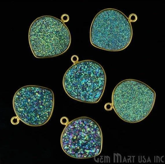 Necklaces GemMartUSA Natural Titanium Druzy 16mm Heart Gold Single Bail Gemstone Connector Necklaces GemMartUSA Natural Titanium Druzy 16mm Heart Gold Single Bail Gemstone Connector