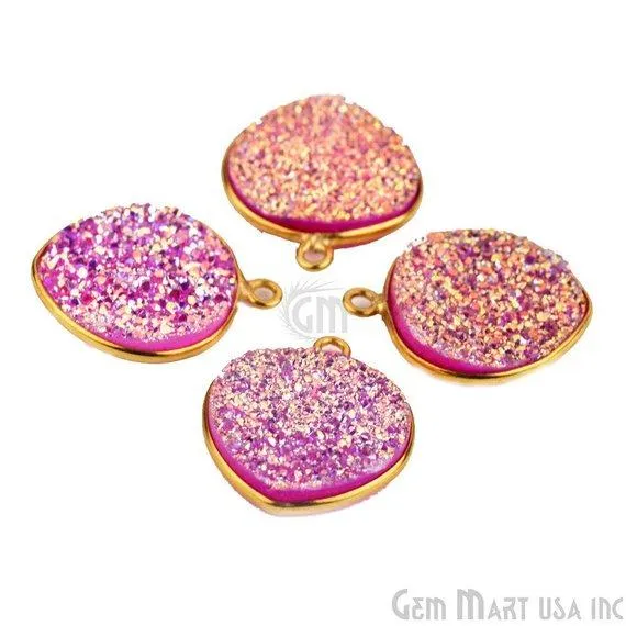 Necklaces GemMartUSA Natural Titanium Druzy 16mm Heart Gold Single Bail Gemstone Connector Necklaces GemMartUSA Natural Titanium Druzy 16mm Heart Gold Single Bail Gemstone Connector