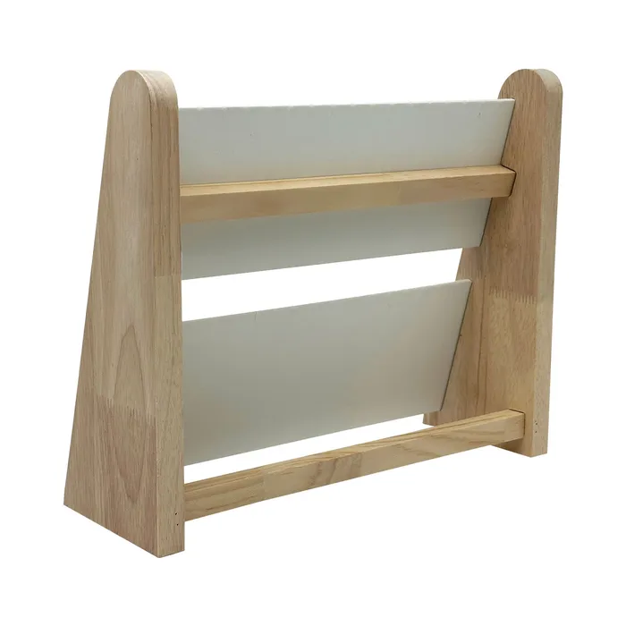 Necklaces JPIDisplay 2 Tier Wood and White Leatherette Necklace Jewelry Display Necklaces JPIDisplay 2 Tier Wood and White Leatherette Necklace Jewelry Display