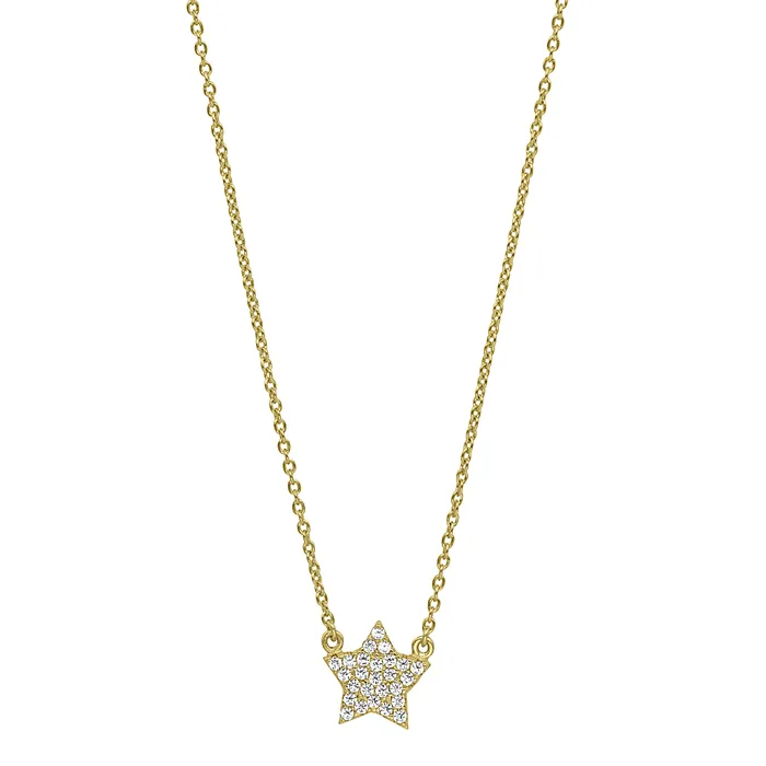 Necklaces Kelly Waters Kelly Waters Gold Pave Star Necklace SI3433