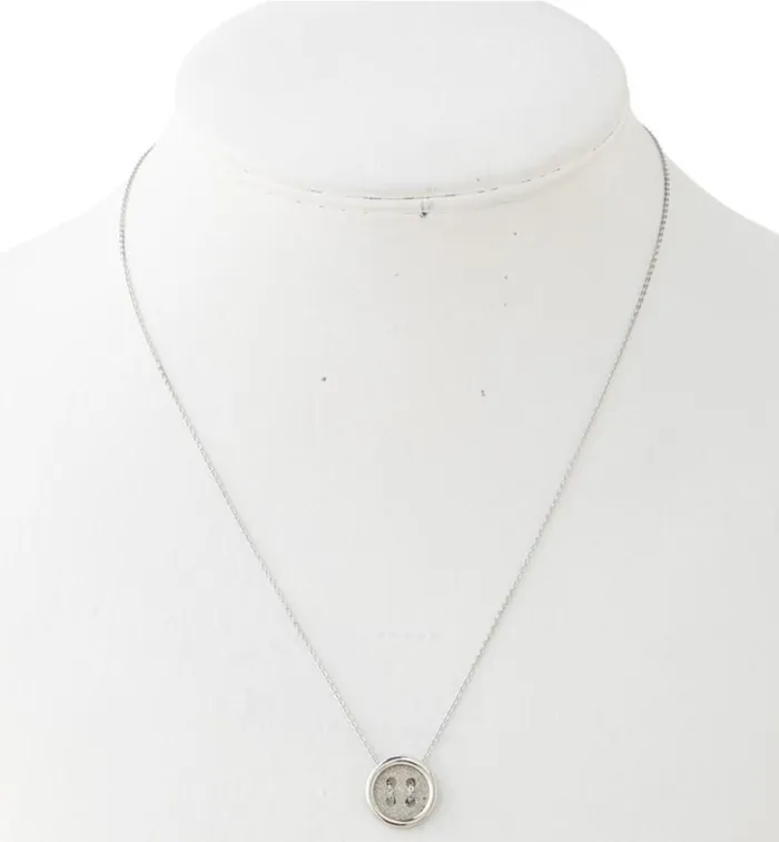 Necklaces KK Interiors Stainless Steel Button Pendant Necklace