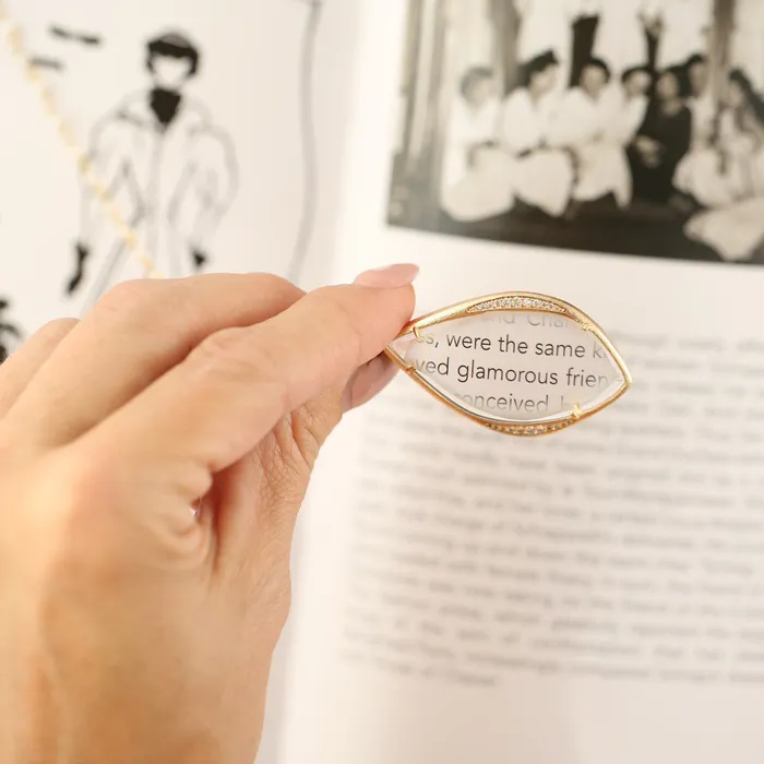 Necklaces Moderne Monocle Aria Gold Magnifier Pendant Necklace