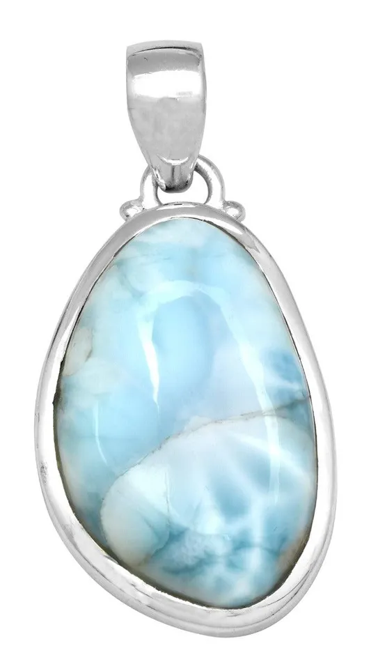 Necklaces Natural Larimar 1 34 Long 925 Solid Sterling Silver Pendant With 18 Chain Necklace Silver Jewelry YoTreasure Necklaces Natural Larimar 1 34 Long 925 Solid Sterling Silver Pendant With 18 Chain Necklace Silver Jewelry YoTreasure